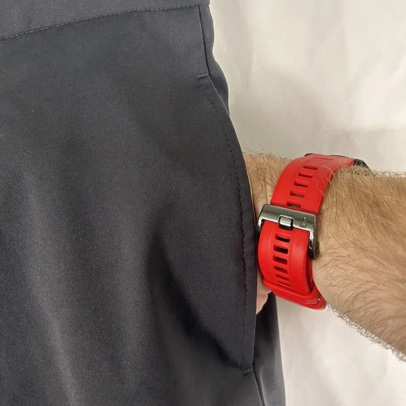 Slazenger Golf Shorts Men's 30 Solid Grey Chino Button Zip 4 Pocket Lightweight - Picture 4 of 10